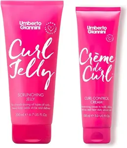 Umberto Giannini Defining Duo - Curl Jelly Scrunching Jelly Curly Hair Gel & Creme De Curl Control Curl Cream