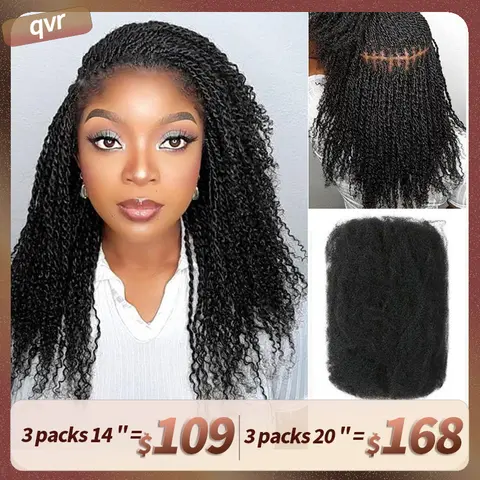 QVR Natural Black Afro kinky Bulk Hair Extensions For Braiding Dreadlock Human Hair 1 Curly dealsforyoudays TikTokShopBlackFriday