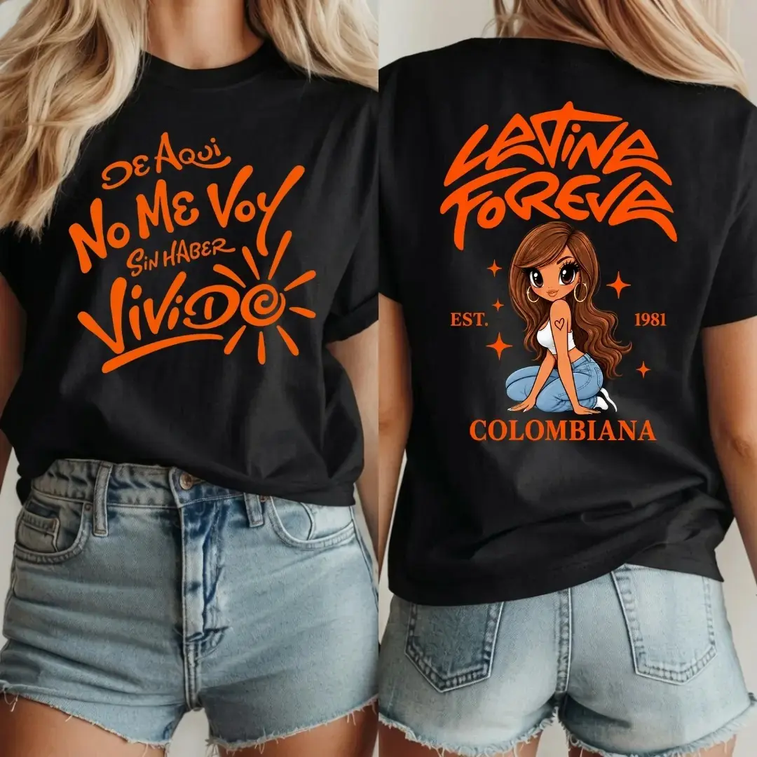 No Me Arrepiento De Sentir Tanto Shirt Bundle, Latina Foreva Colombiana Graphic Tee, Latin Concert Outfit, Bichota Album Fan Gift for Women, for Men