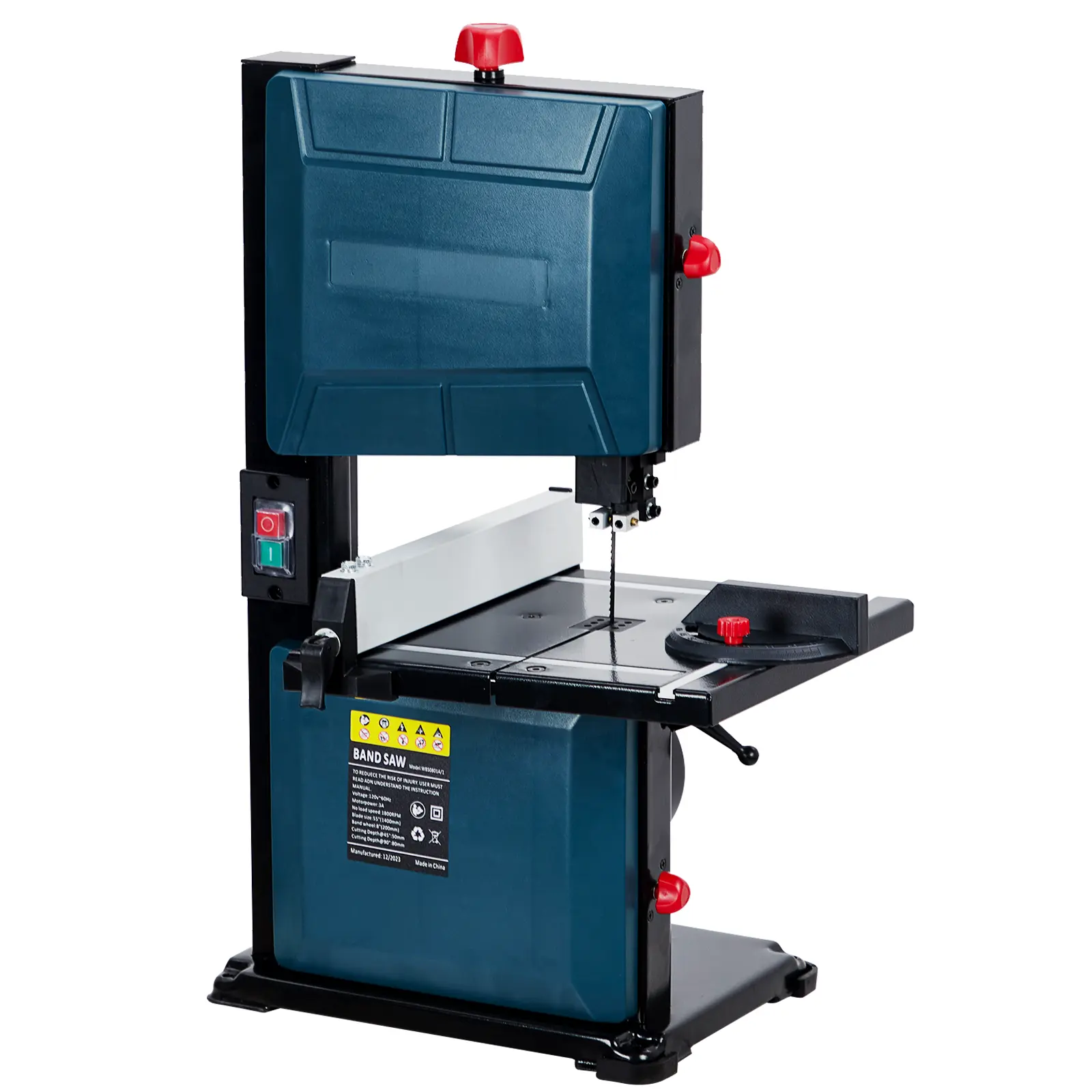 8-Inch Band Saw - 3A Pure Copper Motor, 1800RPM, Multi-Angle Cutting (0°-45°), 3.5" Max Cutting Height, 2" Dust Port - for Wood, Metal, Aluminum, Plastic - Beginner & Pro Friendly