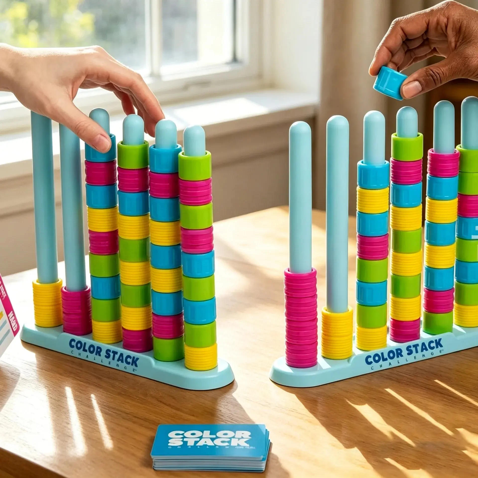 Party Games Color Stack Game Interactive Color Stack Board Strategy Game for Family Kids Adults Battle Challenge Toy