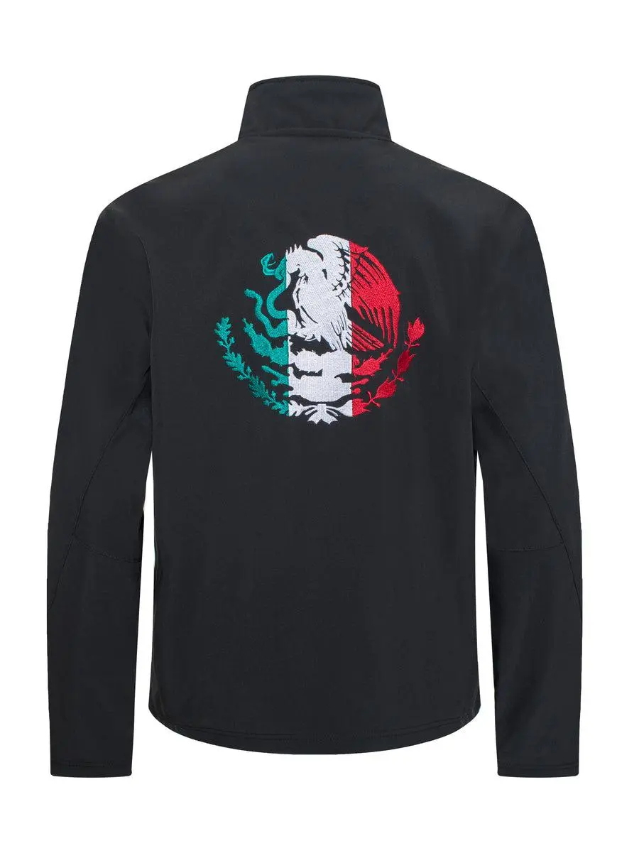 Men's Soft Shell Bonded Jacket-NJ650-EMB-MEX2-BLACK