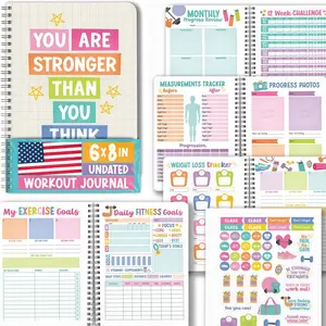 Fitness Journal for Women - Workout Journal for Women, Food and Fitness Journals, Undated Workout Log Book Planner, Exercise and Gym Journals, Exercise Planner Weight Loss Tracker