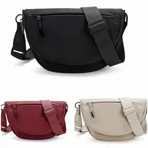 Lightweight Crossbody Bag in Black Red & Beige Colors with Adjustable Strap for Everyday Use