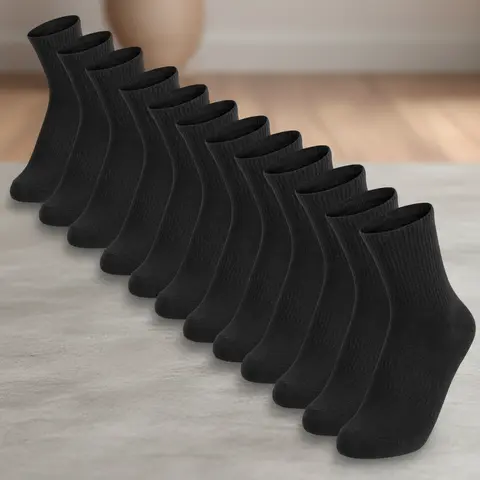6  Pairs Crew Socks for Womens and Men Cushioned Long Socks Cotton Athletic Socks for Hiking Running