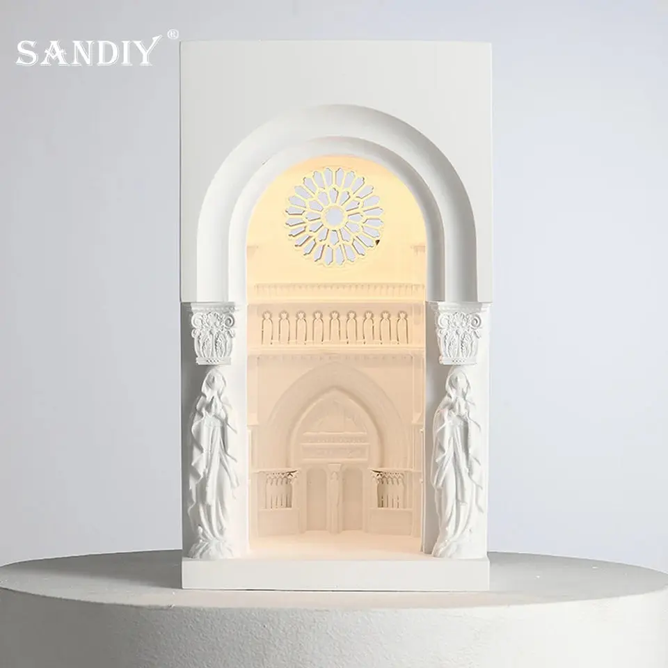 Embedded Gypsum Corner Lamp Sensor Wall Light Creative Home Decor Plaster Sconce Background Lighting for Stair Hall Foyer