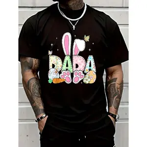 Men's T Shirt Easter Bunny Dada Spring Eggs Hunting Family Matching Easter T T Shirt Graphic T T Shirts Breathable Sweat Wicking and Soft Suitable for Daily Commutes Lounging at Home and Casual Wear.2026 New Year's Party Street Style Outfits T Shirts