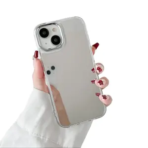 Makeup Mirror Cellphone Case - Durable Handheld Casing for Women, Compatible with iPhone 17 Pro Max, 16, 15, 14, 13, 12, 11 Max Plus Devices, Cute Personalized Shockproof Protective Cover Floral Curve, Pink Magnetic Lens Protector heavy duty clear 2-in-1