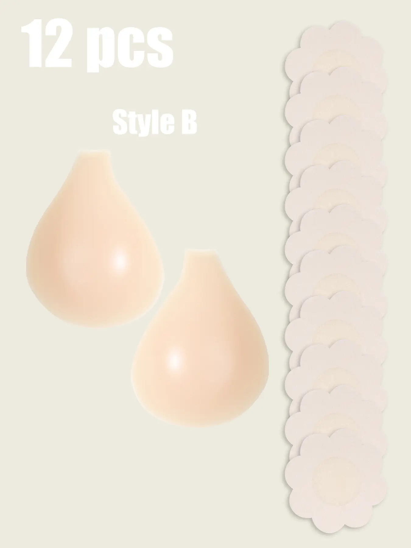 Invisible Silicone Nipple Covers + 10 Flower-Shaped Disposable Breast Pads Set, Soft Skin-Friendly, Non-See Through, Essential for Dresses