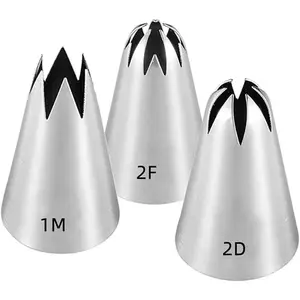 Large Icing Piping Tips, 3 count, , Open , Flower, Cake Decorating Tips Set Kit