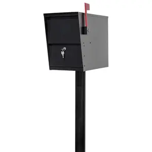 212 MAIN Rust-Free Galvanized Steel Locking Mailbox with 3 in. Dia. Mounting Post, Mail Storage, and Durable Body