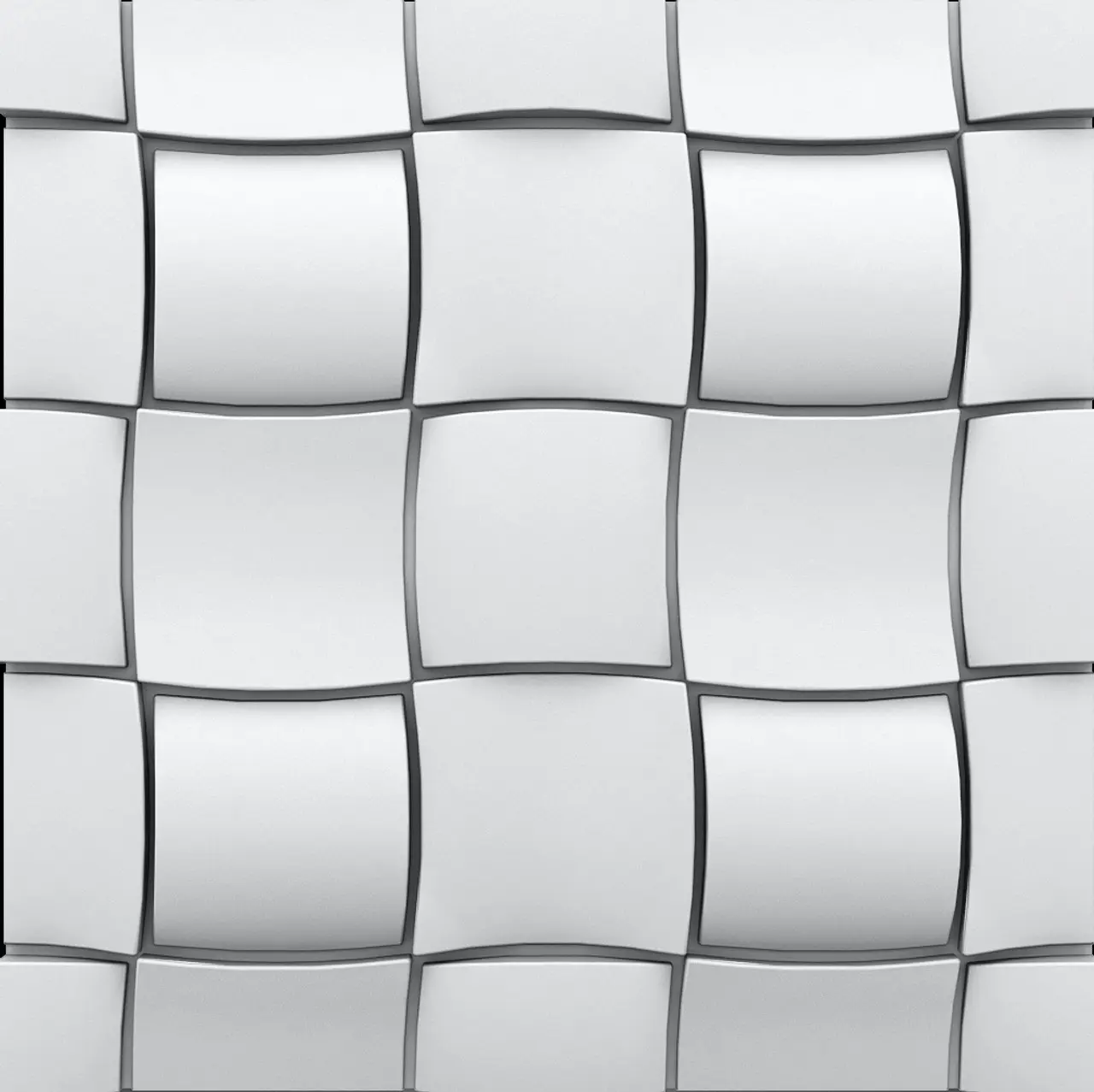 A La Maison Ceilings Rubik Seamless High Density EPS Foam Wall Panels, 3/4 in. x 2 ft. x 2 ft. Plain White Easy Glue-Up 3D Panels (12-Pack, 48 sq. ft./case) with Acrylic Paint Finish, DIY-Friendly, Customizable Design