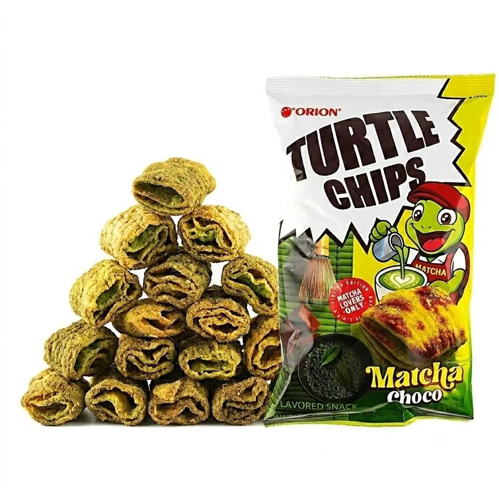 Turtle Chips Korea Matcha Choco 5.64 oz 6 Huge Bags