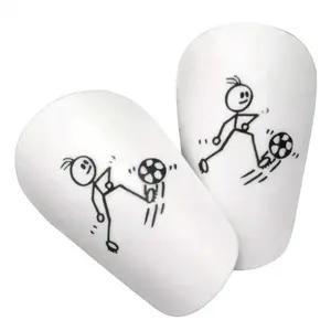 Mini Football Shin Guards with Matchstick Pattern, Durable Daily Use Soccer Equipment, Lightweight Comfortable Protection, Soccer Training Equipment