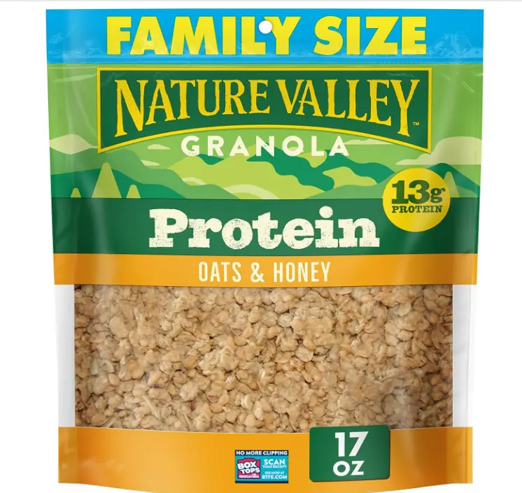 Nature Valley Oats & Honey Protein Granola, Family Size, 17 oz | 50% More Than 11 oz Pouch, 13g Protein & 33g Whole Grain per Serving, Good Source of Fiber