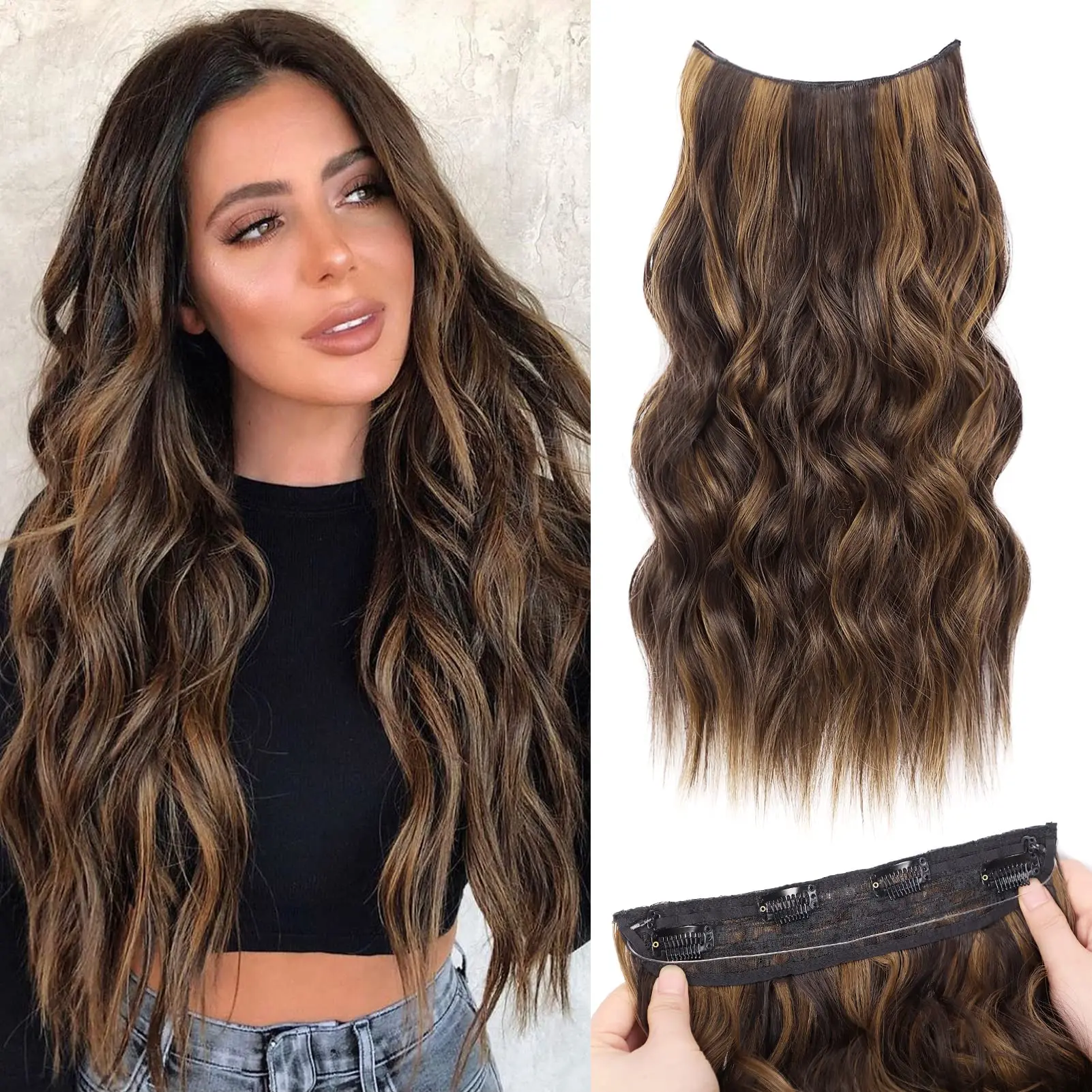 20 Inch Balayage Dark Brown to Chestnut