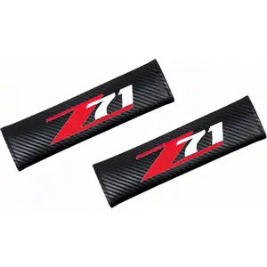 for Z71 Colorado Silverado seat Belt Cover 2Pcs Black Carbon Fibre Automotive Seat Belt Pads Shoulder Pads Seat Belt Pads Protectors Compliant GMC Sierra 1500 2500HD 3500HD Accessories