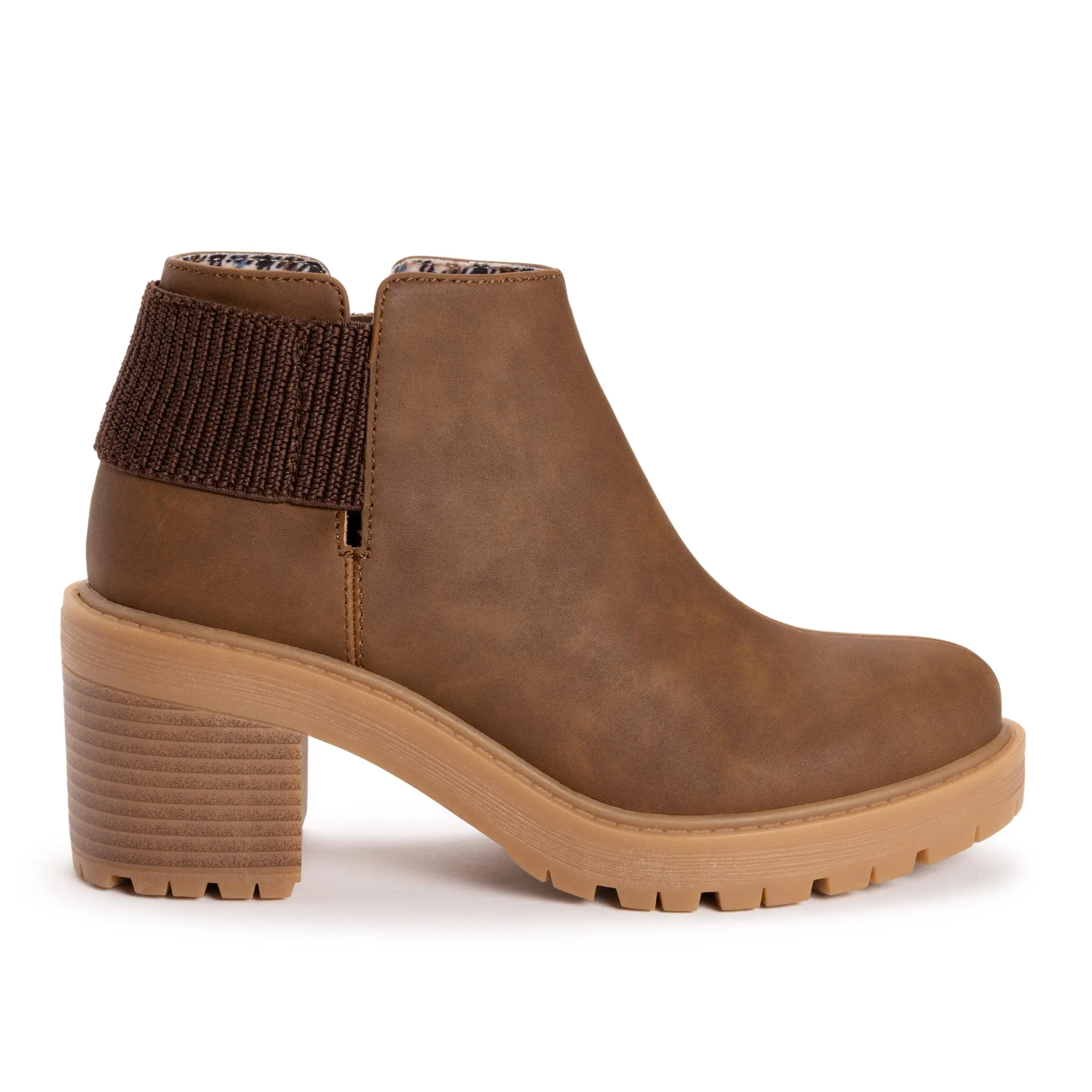 Muk Luks Women's Lucy Lula Ankle Boots with Padded Sweater Cuff - Casual Stack Heel Walking Shoes with a Memory Foam Insole, Footwear, Casual Wear, Ankle Height, Everyday Use, Stack Heel Sole, Elastic Band