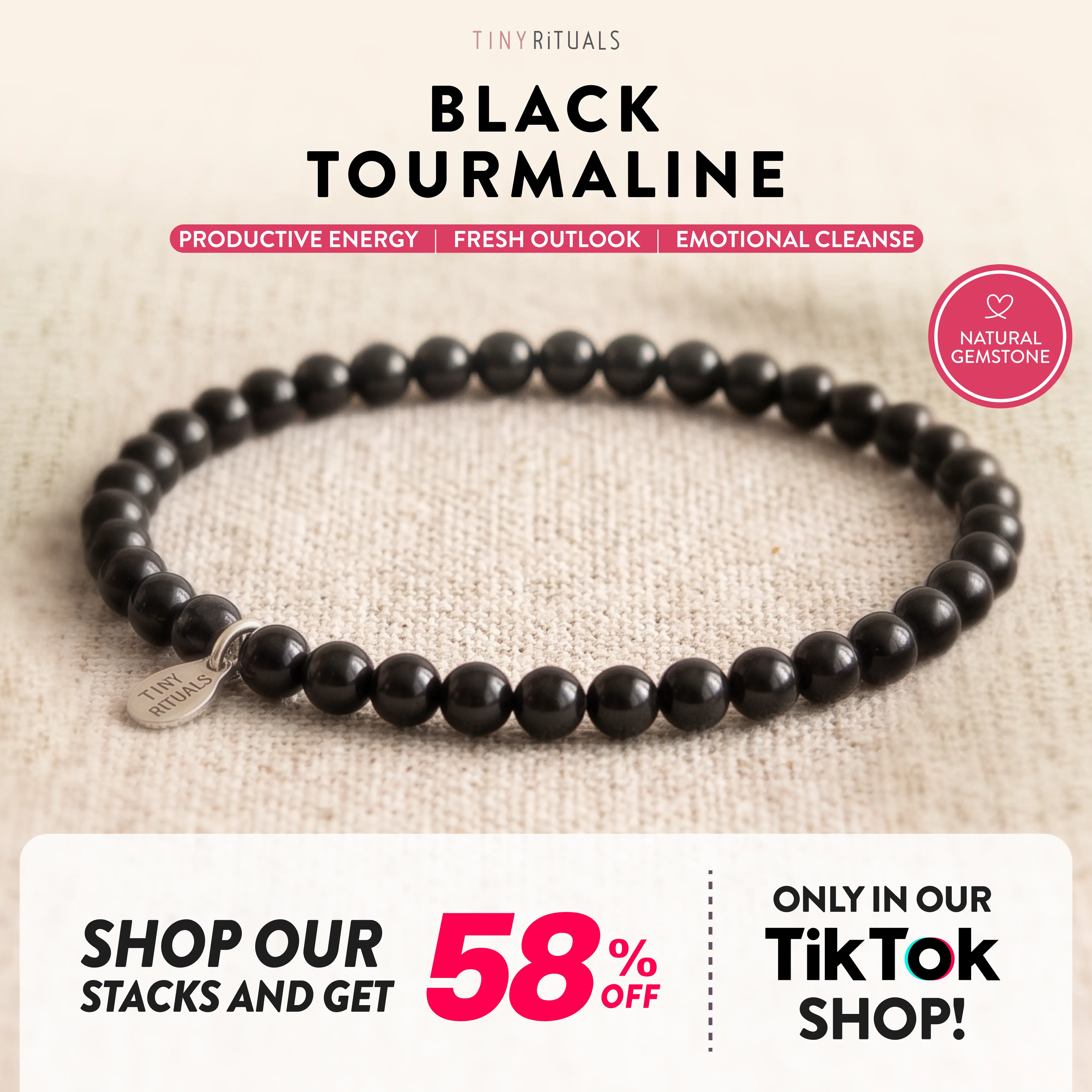 TINY RiTUALS Black Tourmaline Energy Bracelet