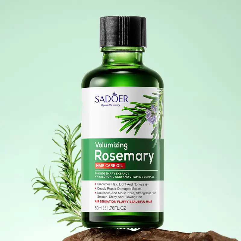 SADOER Volumizing Rosemary Hair Oil, Organic Batana Oil Infused Vitamin E, Nourish Scalp, Strengthen Weak Hair, Suitable for All Hair Types