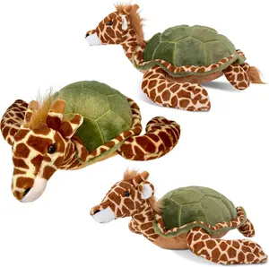 Randimals Plush Toy Stuffed Animal Mix - Giraffe & Turtle Hybrid Stuffed Animals for Girls & Boys - Huggable & Soft Animal Characters Cute Plushies - Unique Toys for Discovery & Adventure