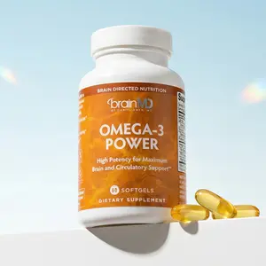Omega-3 Power Dietary Supplement by BrainMD, Doctor Amen Heart Health Supplement for Mental, Emotional, and Physical Support