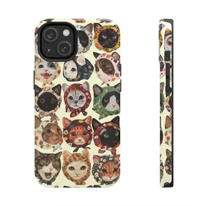 Cute Cats With Colorful Scraft Phone Case, Lovely Cats Phone Case for Iphone 17 Air 16 15 14 pro promax plus 13 12 11 cases Samsung Galaxy 5G 23 24 25 Ultra Gift Cellphone Cover Casing