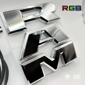 MOPAR Official Licensed 2019-2023 RAM 1500 RGB LED Illuminated Grille Emblem Chrome Finish Dual Controlled