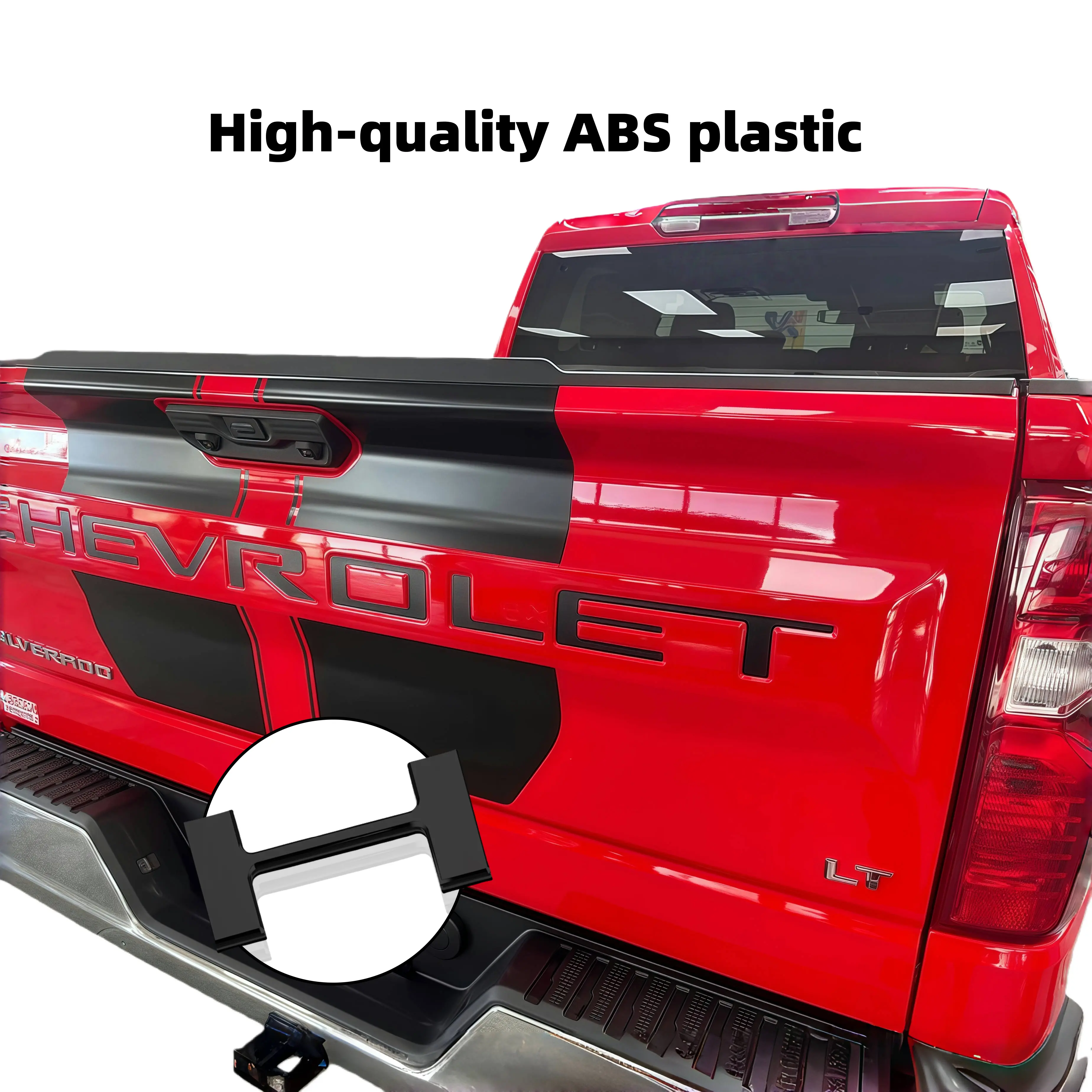Custom-Fit Bold 3D Letters Tailgate Insert for Chevrolet Silverado 1500/2500 (2019-2025) - Chrome Silver Metallic Look, Durable ABS Plastic, Fade-Resistant Coating, Waterproof, Car Wash-Resistant, Strong Removable 3M Adhesive, Matte Black, Strong Adhesive