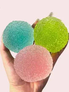 1pc Grape Beads Pink Handcrafted Crystal Mochi Ball Trio Squishy Toy Handmade TPR Soft Stress Relief Fidget Sensory Grippie Set for Relaxation and Gift Giving