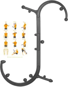 Back and Neck Massager, Trigger Point Therapy Self Massage Tool, Lower Back Massager, Shoulder Massager, Myofascial Release Tool - Deep Muscle Massage (Black)