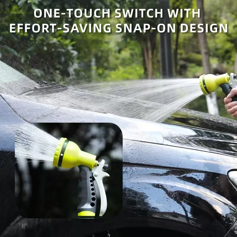 8-Pattern High Pressure Garden Hose Nozzle – Adjustable Spray Gun for Car Wash, Gardening & Pet Bath