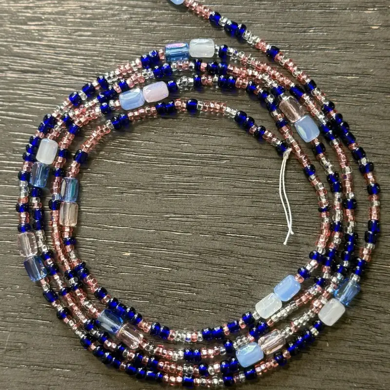 Rosé ice tie on waist bead