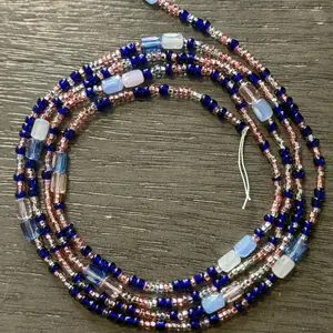 Rosé ice tie on waist bead