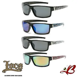 Locs Bandido Shades Bandana Pattern Glossy Wrap Around Silver Accent Hardcore OG Gangsta Biker Style Slim Arm Sunglasses Gafas De Sol Windproof Polarized
