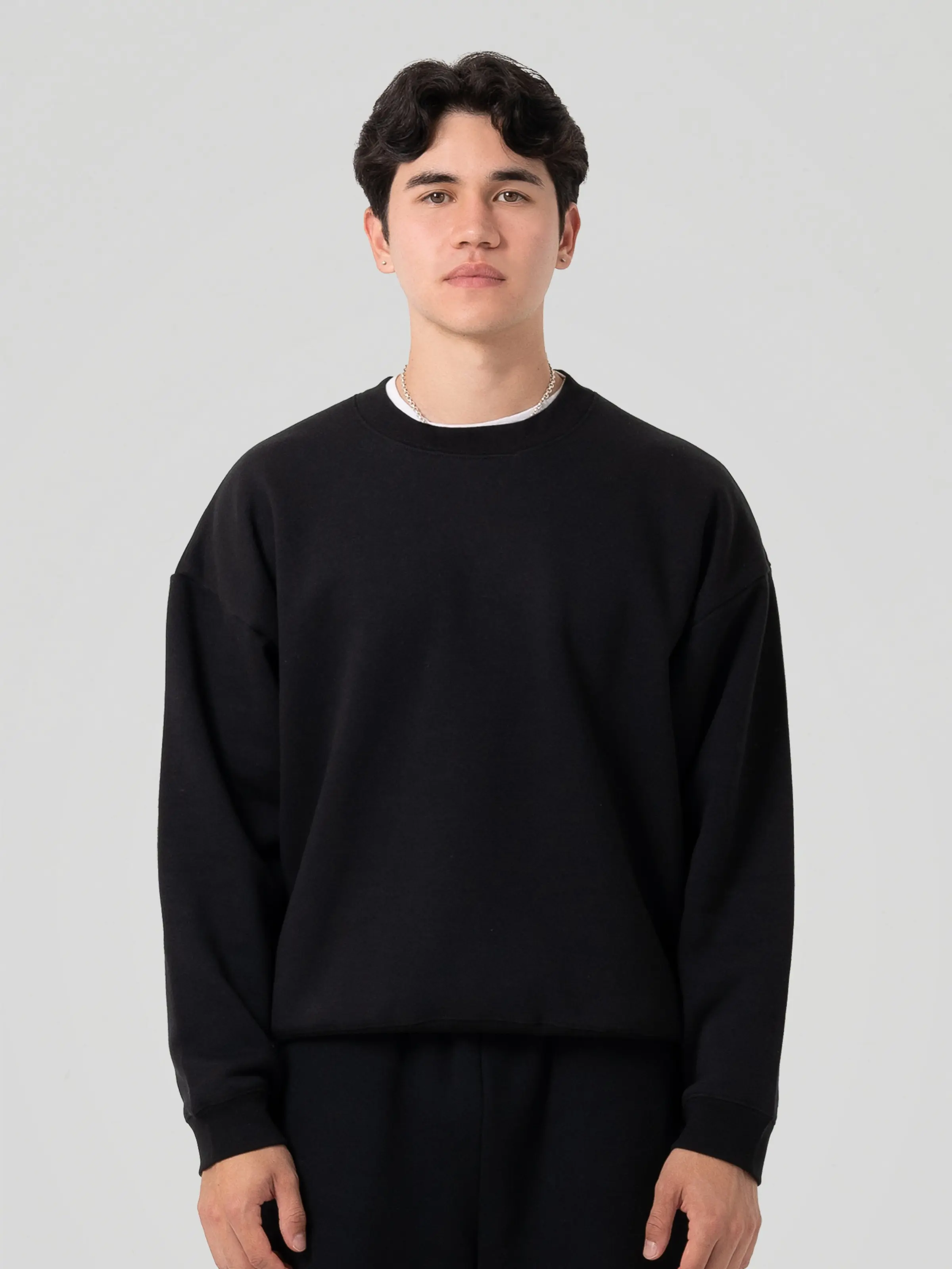 350 GSM 'Black' Fleece Crewneck