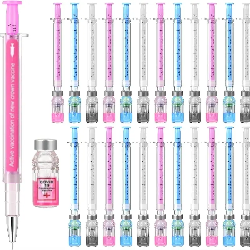 24pcs New Nurse Injection Pens, Medical Theme Vaccine Jelly Pens, Office Party Gifts, Office Supplies (, Blue, ), Perfect for Nurses & Healthcare Professionals, Jelly Pen Set, Unique Pens