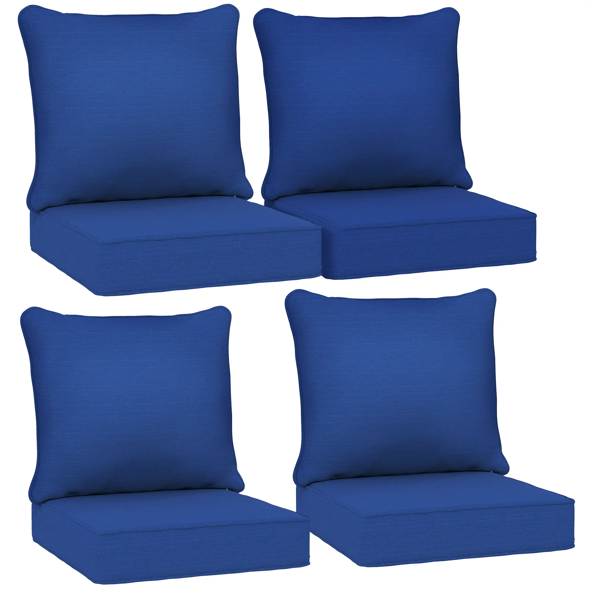 #Summervibes Outsunny Outdoor Chair Cushions Set of 4, Fade Resistant, 24 x 24 In Deep Seat, Patio Cushions for Chair, Sofa, and Outdoor Furniture, Gray