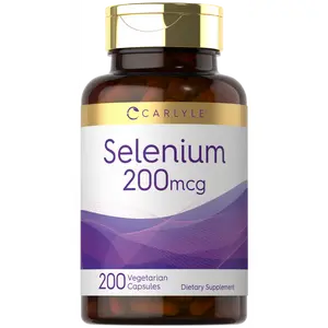 Carlyle Yeast Free Selenium Supplement | 200mcg | 200 Capsules | Vegetarian, Non-GMO, and Gluten Free Mineral Formula | L-Selenomethionine | Value Size