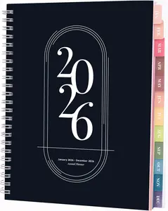2026 Planner, Agenda Planner With Weekly And Monthly View, Daily Agenda Book And Yearly Planners Calendar Book, Spiral Bound With Tabs, Notes, Goals And Holidays (Black, 8 x 6 in)