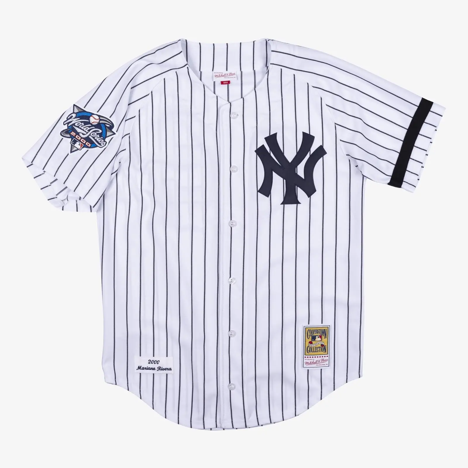 Men's Mariano Rivera White New York Yankees 2000 Authentic Jersey MLB Throwback Baseball Cooperstown Fan Gear Mitchell & Ness