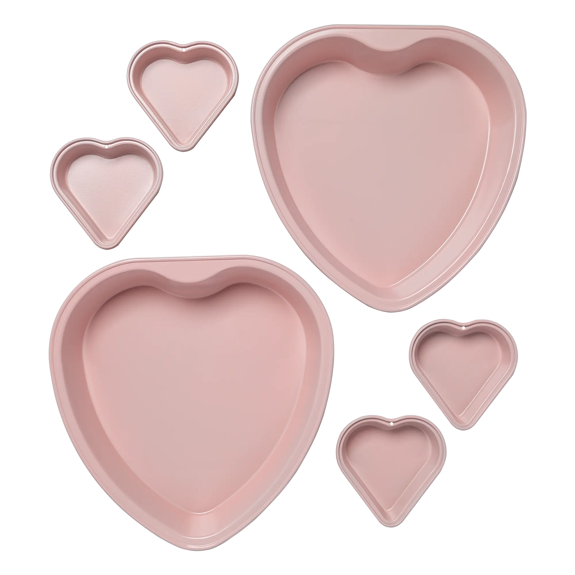 Paris Hilton Heart Shaped 6-Piece Bakeware Set - Nonstick Carbon Steel Cake & Dessert Baking Supplies, Easy Release, Dishwasher Safe Kitchenware for Peaceful Baking