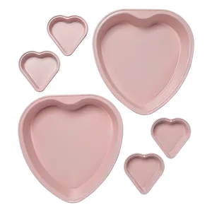 Paris Hilton Heart Shaped Bakeware Set, 6-Piece Nonstick Carbon Steel with Easy Release and Dishwasher Safe Finish