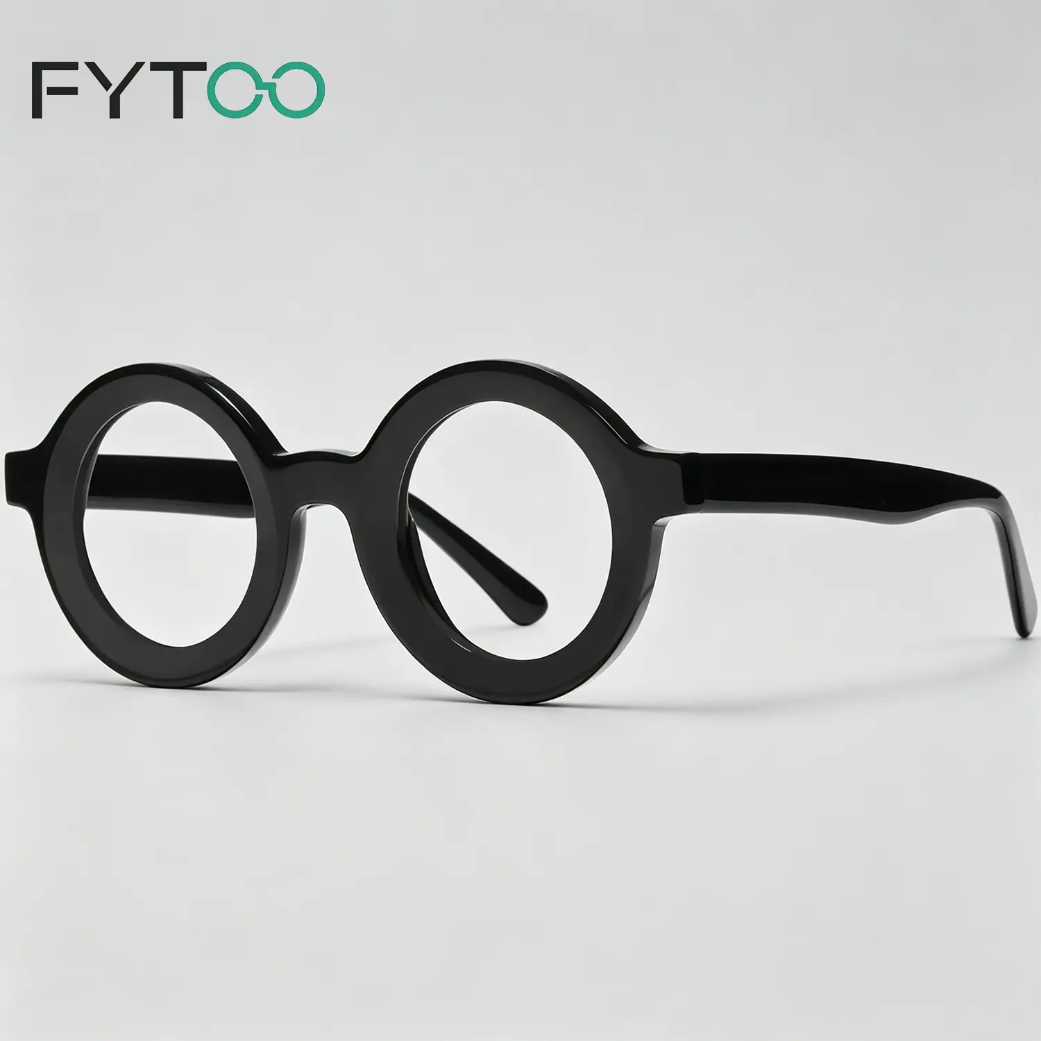 FYTOO Classic Retro Round Acetate Eyeglasses Frame, Lightweight Casual Eyewear for Unisex Daily Wear 1563-01, Casual Frames & Glasses, Round Shaped Frames