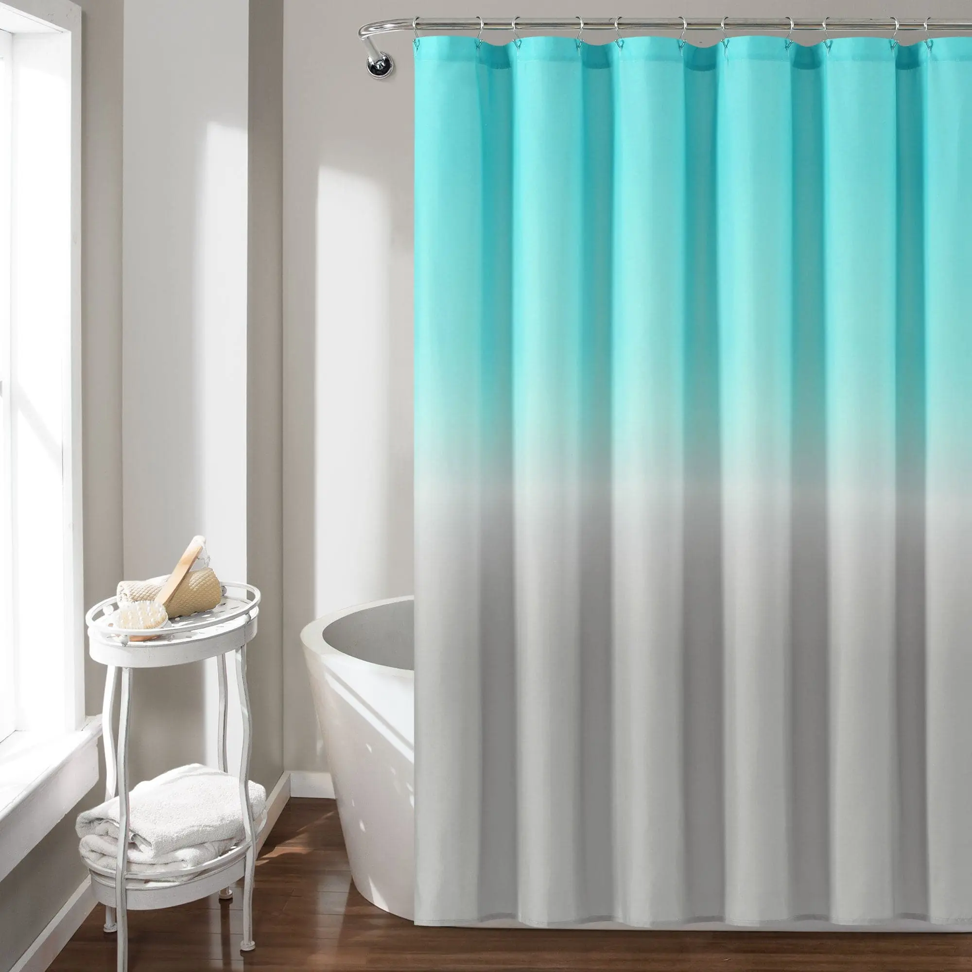 Lush Decor Umbre Fiesta Aesthetic Shower Curtain - Bathtub-Friendly Bathroom Accessory with Colorful Gradient Design, Home Supply