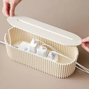 Cable Management Box, Cord Management, 1 Count Desk Wire Organizer, Desk Organizers with Lid, Power Strip Protector, Cable Protection for TV Computer Router HUB Under Desk Office Entertainment Center