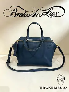 Pre-owned Loewe Navy Blue Calfskin Puzzle Bag | Detachable Crossbody Strap, Multiway Luxury Handbag