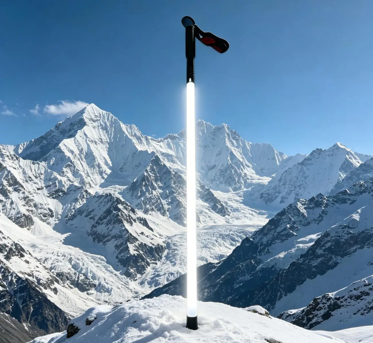 Lightsaber LED Trekking Pole - Waterproof Aircraft Aluminum Hiking Stick, 360° Glow Light for Night Hiking Safety & TikTok Viral Shots, Anti-Slip Grip