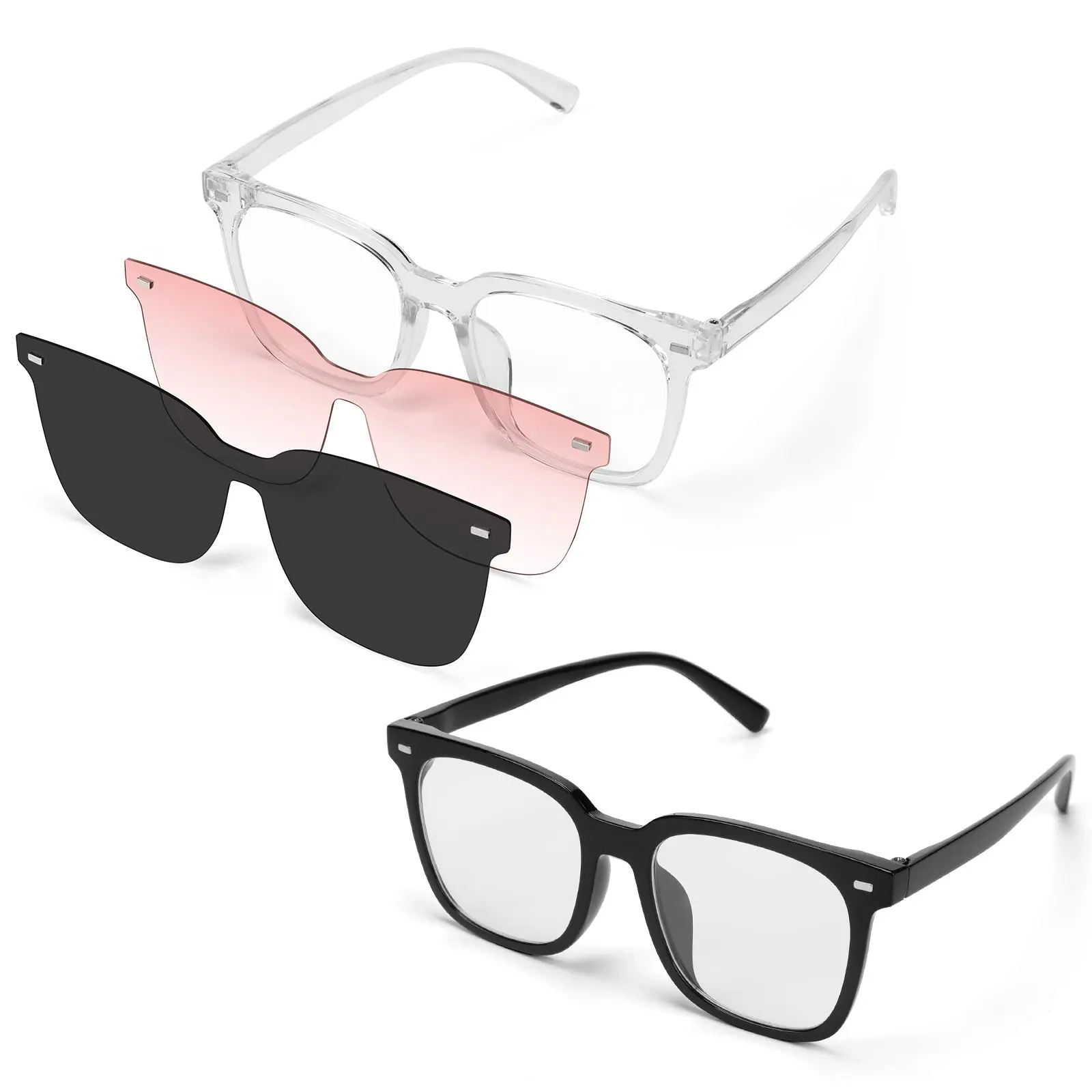 Black + Transparent + 2 Magnetic lens