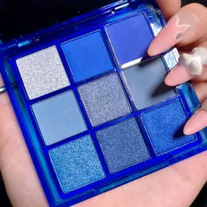 Blue Eyeshadow Palette, Glitter Matte Eyeshadow Makeup Palette, Silver Grey Light Blue Eyeshadow Palette,Highly Pigmented Corpse Bride Makeup Cosmetic